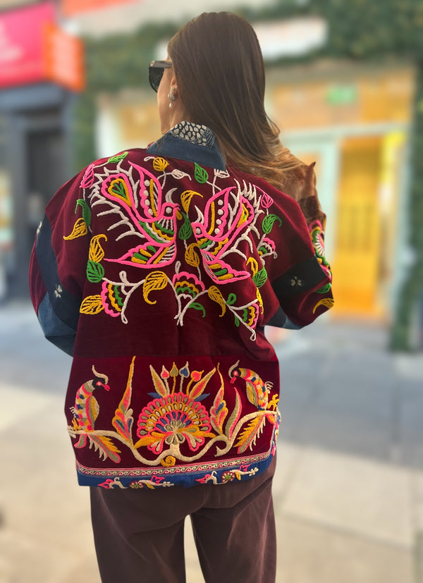 Embroidery Kimono Jacket 紫