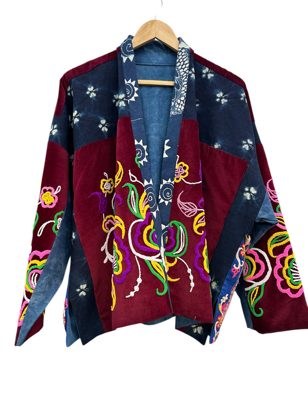 Embroidery Kimono Jacket 紫